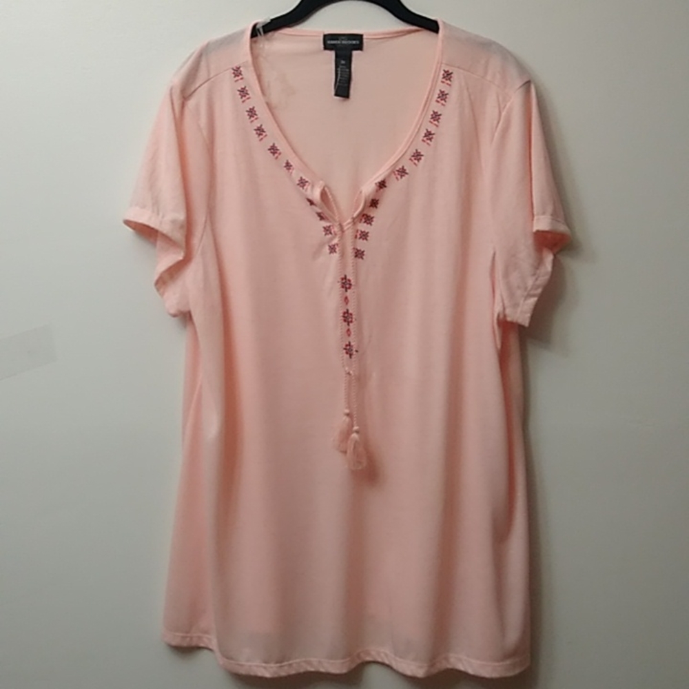 🎉HP🎉Karen Brooks Women's Short Sleeve Tee, Pink, 2X, NWoT